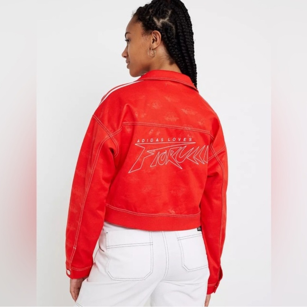 Adidas Fiorucci Women's Red Bomber Jacket - Picture 2 of 5
